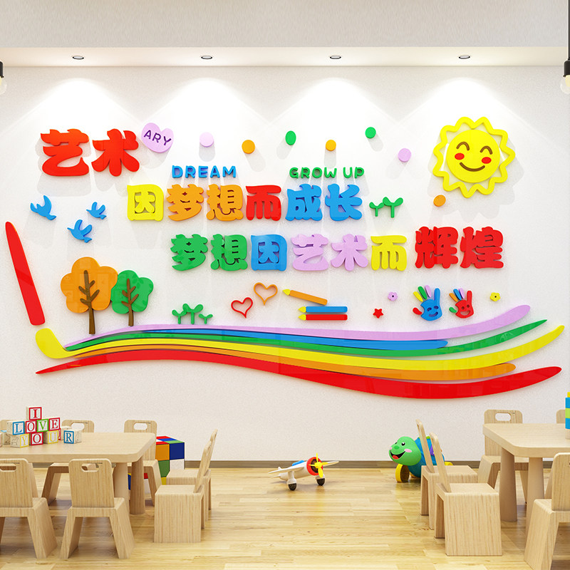 美术培训班贴画亚克力