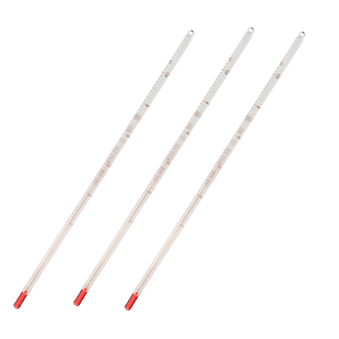 实验室棒式温度计玻璃红水温度计0/100/30/50/200摄氏度酒精酿酒工业家用室内外煤油红液温度计水银汞温度计