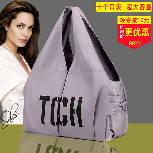 驰豹单肩大十个口袋女士包袋
