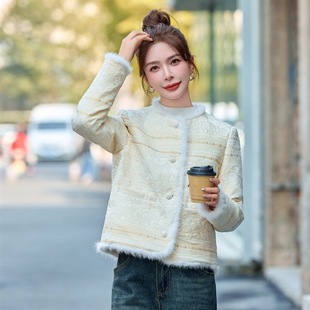 新中式国风羽绒服2025新款冬装时尚新中式水貂毛拼接白鸭绒外套