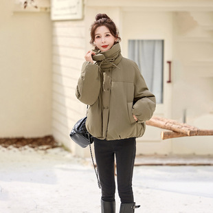休闲风羽绒服2025冬季新女装大翻领保暖宽松小个子白鸭绒羽绒外套