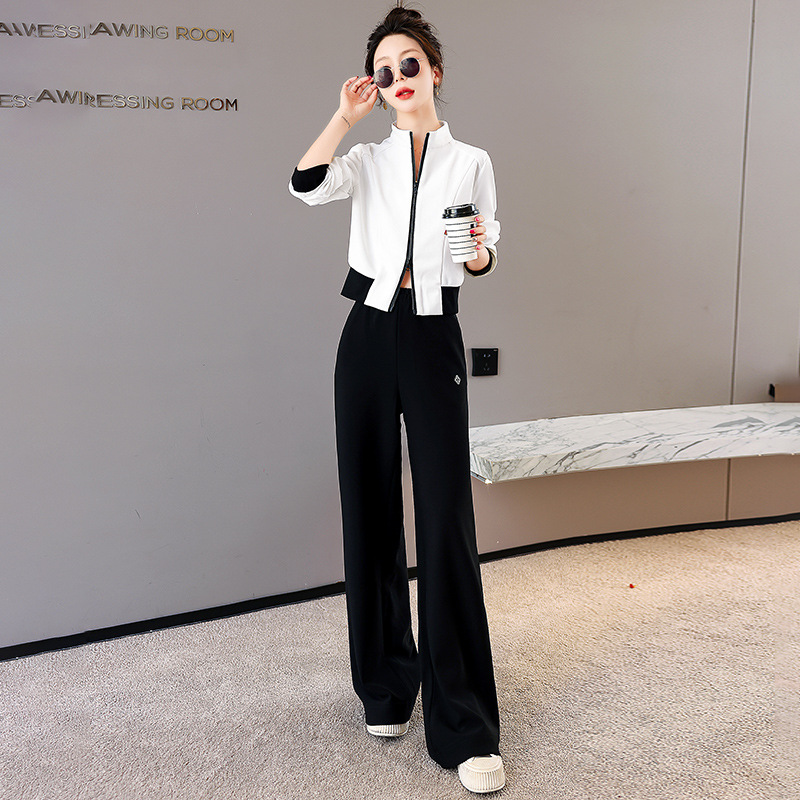 欧货气质女神范轻奢休闲套装女秋装2025新款减龄阔腿裤两件套套装
