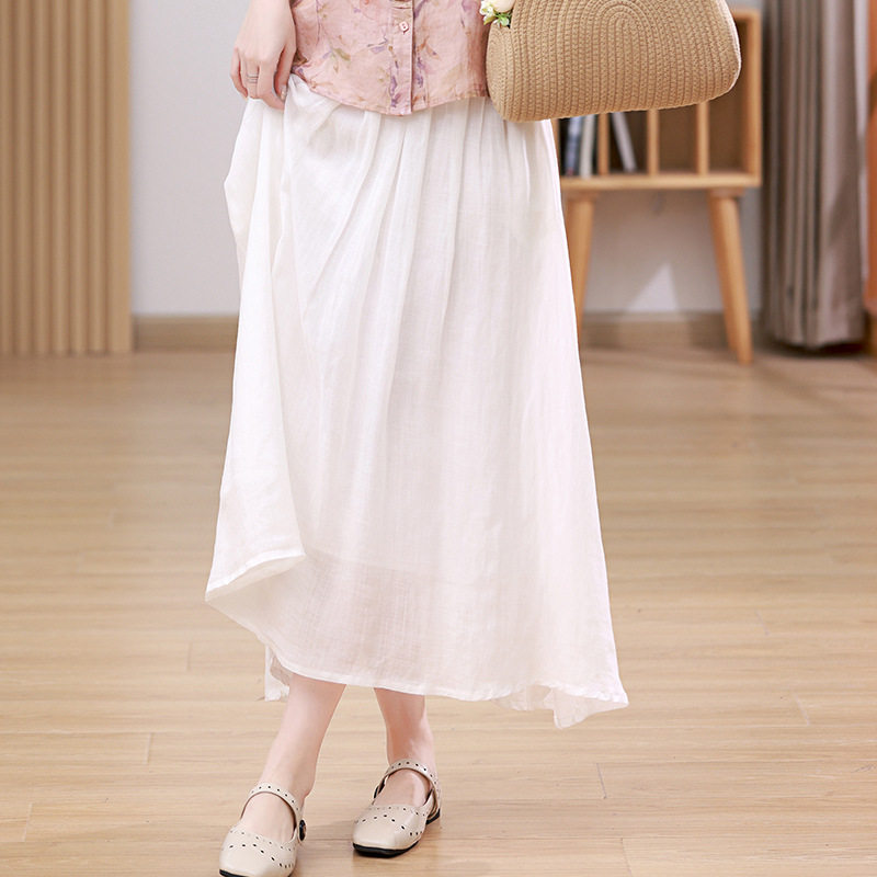 高腰半裙女2025年夏季上新气质时尚小清新松紧腰中长款裙子,女装/女士精品,裤子,淘宝优惠券,粉丝福利购,淘宝优惠卷