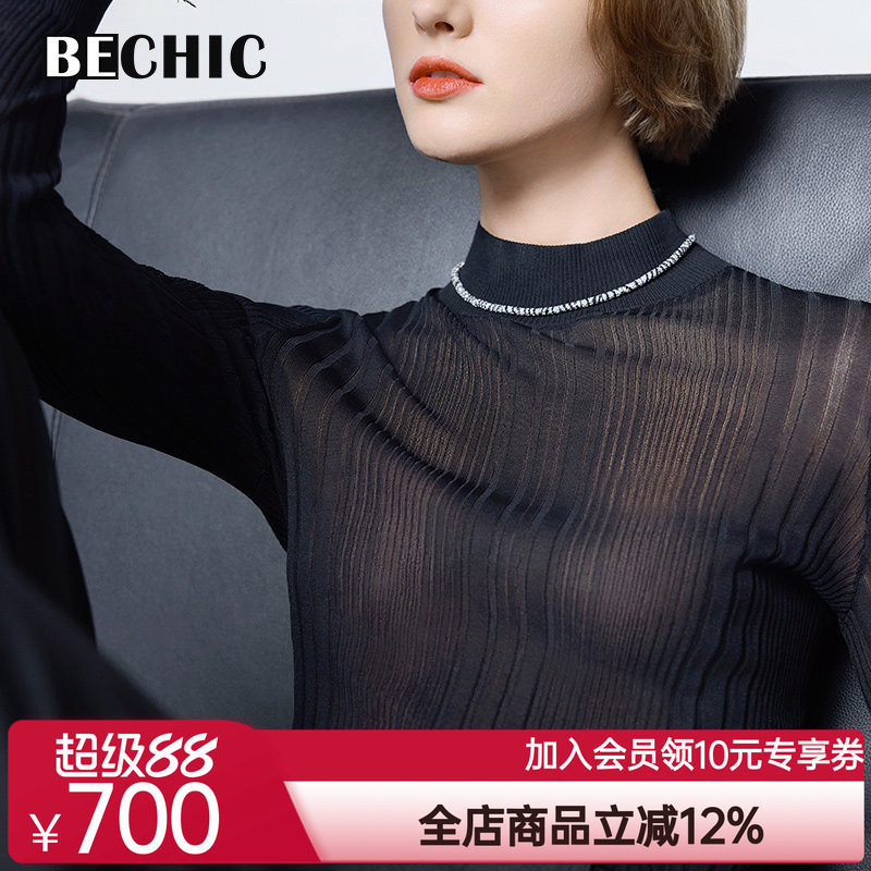 【24秋冬新品】BeChic映像2小高领长袖针织打底保暖内搭BC72CJ1
