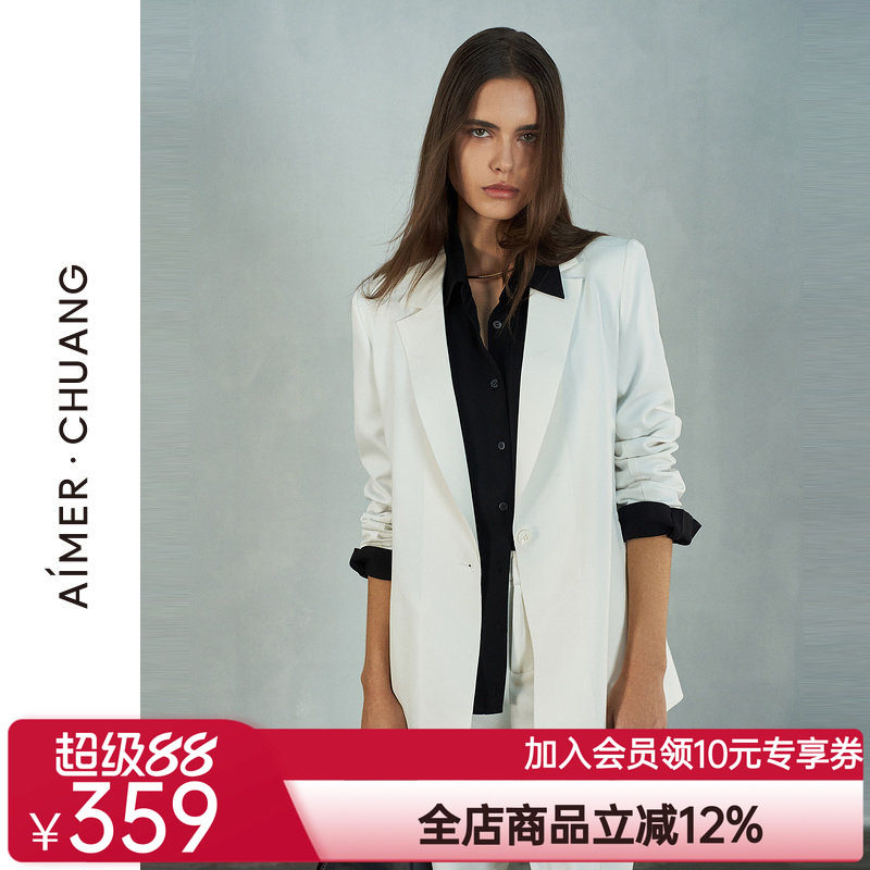 爱慕·CHUANG外穿女双面布平驳头长袖西服CA811282