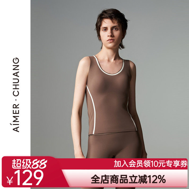 爱慕甄选·CHUANG保暖女士红品圆领带杯打底背心CA721031