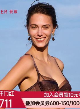 爱慕2025年春夏云之柔羽内衣女3/4薄杯大胸显小蕾丝文胸AM13A721