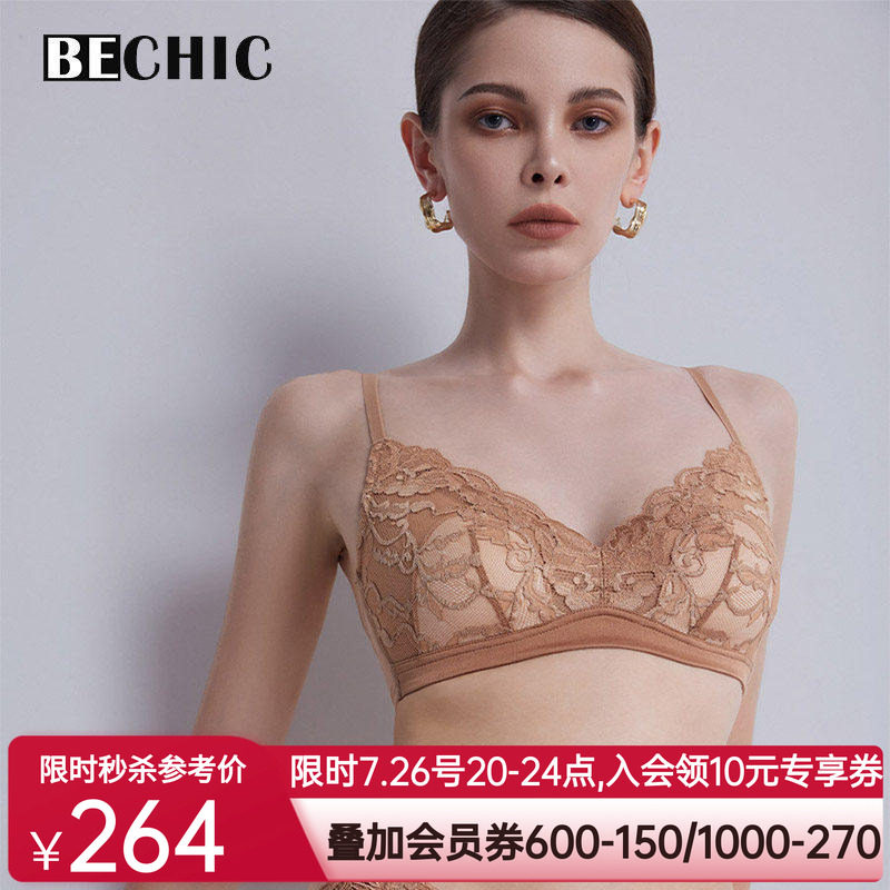 【新品】BeChic傲然之花系列无托文胸蕾丝内衣女秋冬新款BC17AA1