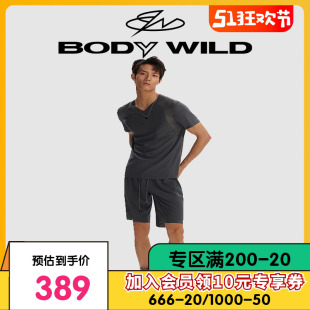 BODYWILD运动健身五分裤 不易起皱 子男ZBN42JG1A 凉感抑菌