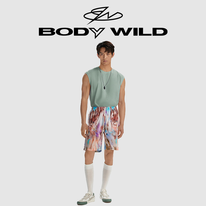 BODYWILD宝迪夏日棉棉花色五分裤沙滩裤纯棉家居裤ZBN42GF2A