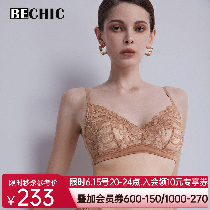 【新品】BeChic傲然之花系列无托文胸蕾丝内衣女秋冬新款BC17AA1