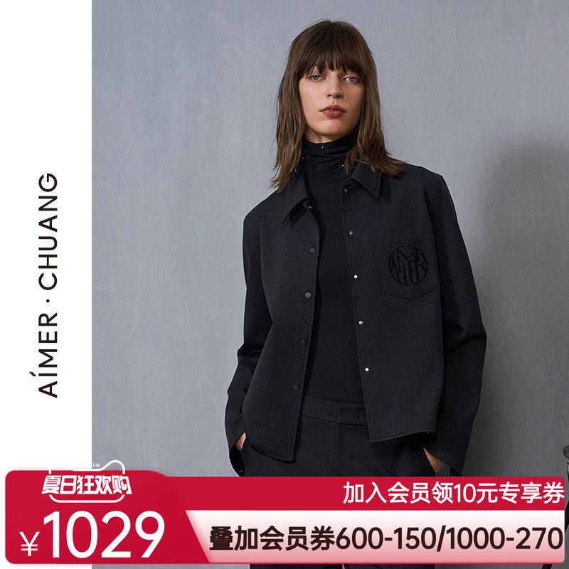 爱慕·CHUANG和光秋冬女士含羊毛翻领短款外套上衣CA811493