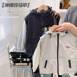 韩版拉链连帽马甲