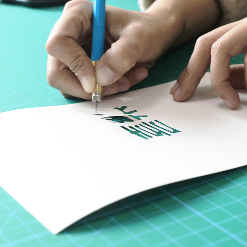 型糊染蓝印花布专用防水纸型糊纸刻刀美工刀型糊染刻板灰染药斑布