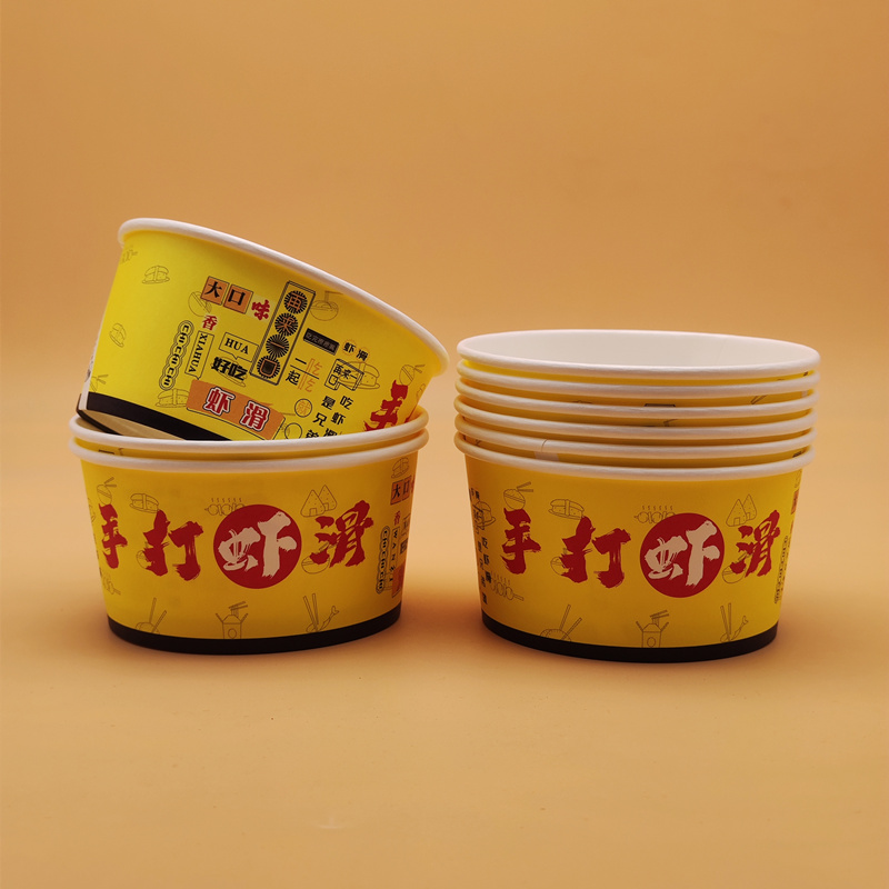 整箱批虾滑加厚纸碗一次性摆摊