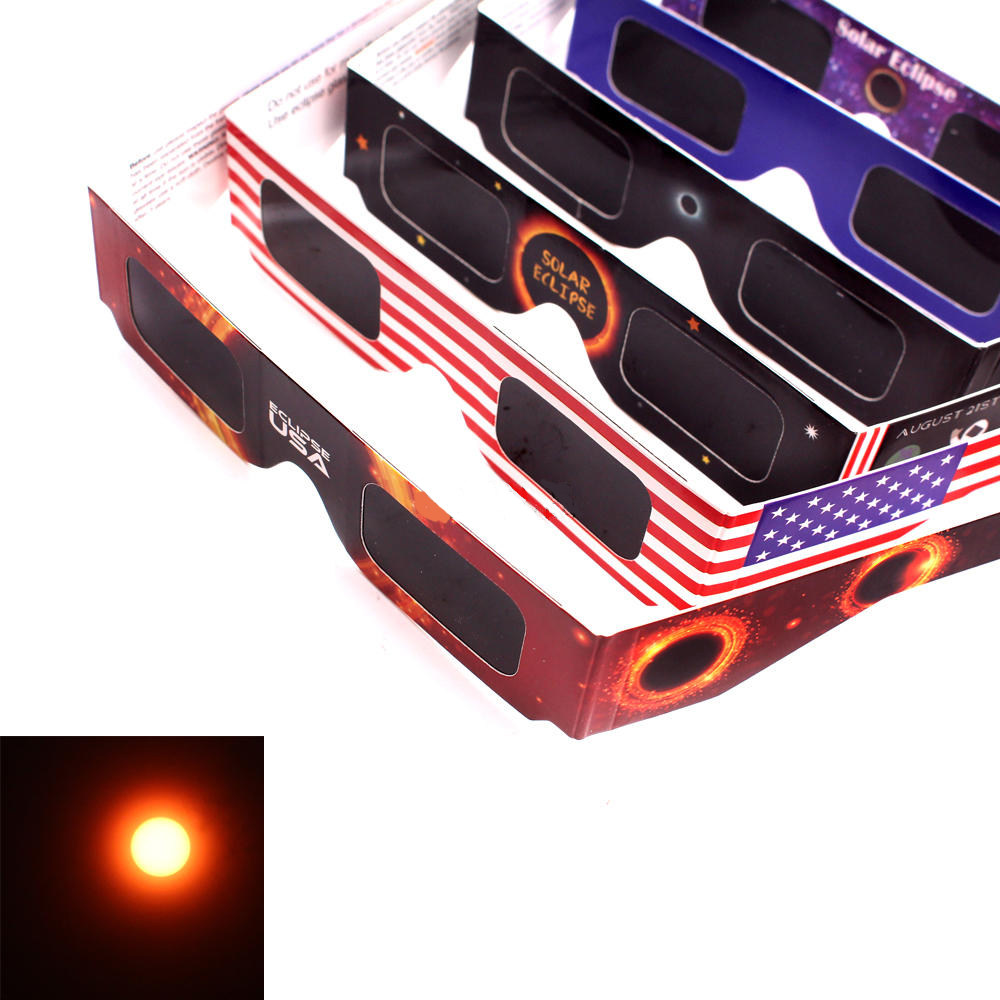 美国日全食太阳观测镜日食防护眼镜纸质一次性日食眼镜巴德膜护镜