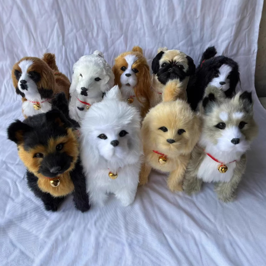 跨境厂家货源电动毛绒仿真感应走路狗现货光控新奇特触控仿真狗狗