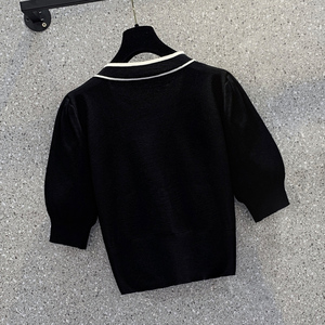 RM8424#大码女装2022夏季新款显瘦洋气短袖胖妹妹针织洋气上衣T恤