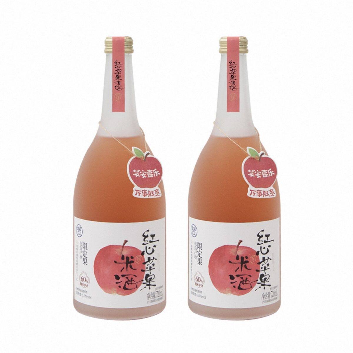 盒马代购 一口酸甜精选新疆阿克苏红心苹果 红心苹果米酒720ml/瓶