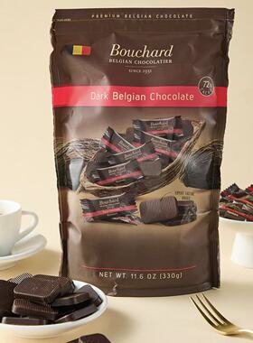 比利时进口 Bouchard72%黑巧克力330g乳酸菌黑巧克力制品504g