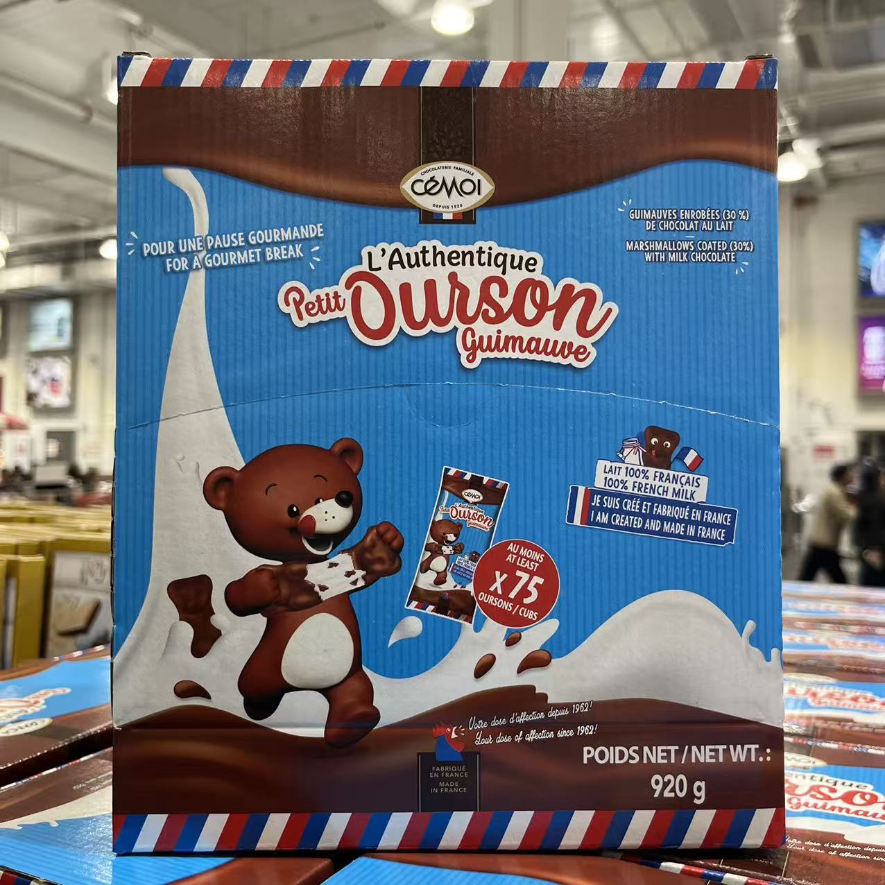 开市客代购 法国 CEMOI BOX OF MARSHMALLOW小熊牛奶巧克力棉花糖