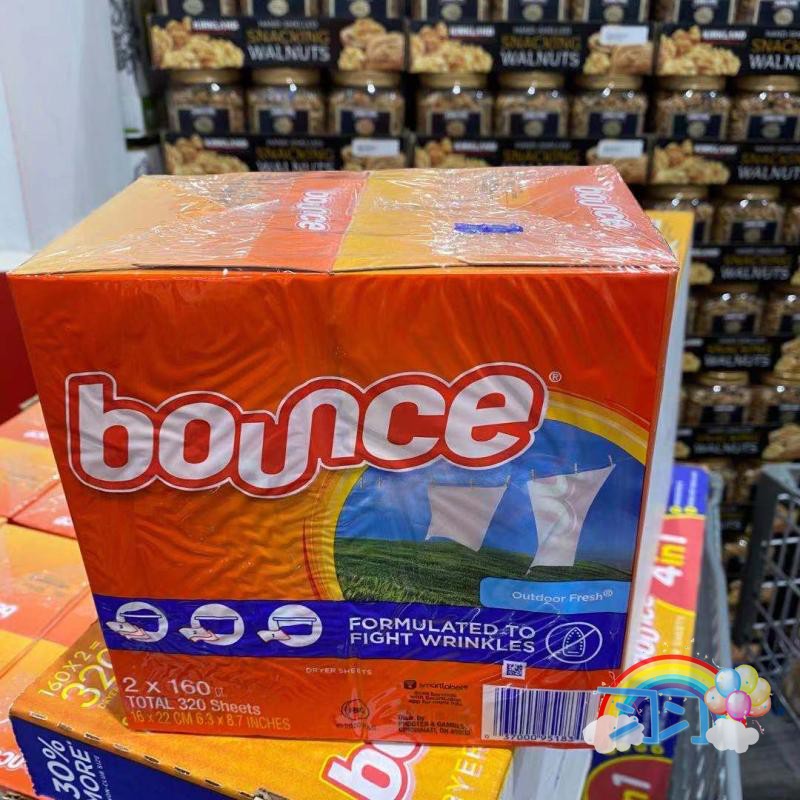 Costco代购加拿大Bounce 烘衣机用织物柔软纸 清新香型 160张单盒