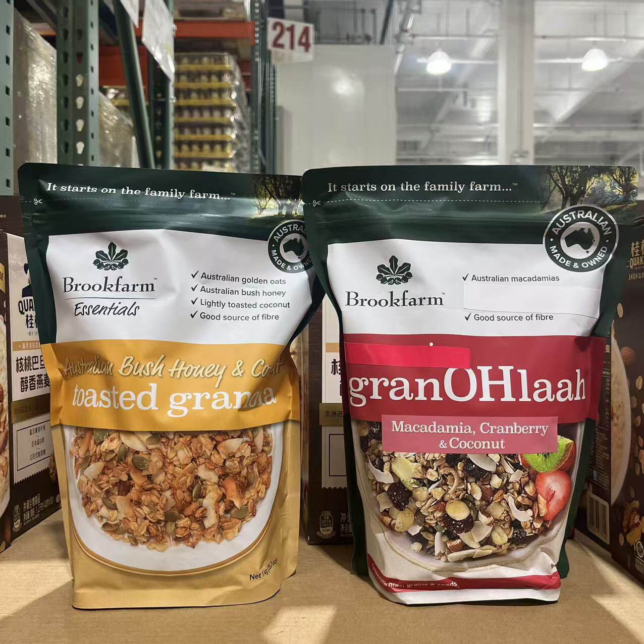 开市客代购 Brookfarm什锦水果干坚果土豪麦片 椰子蜂蜜燕麦片