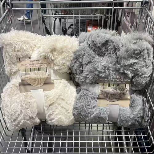 开市客FAUXFURTHROW仿兔毛厚绒毯