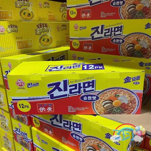 Costco开市客代购韩国OTTOGI KIM不倒翁金拉面120g*12包原味/泡菜 - 封面