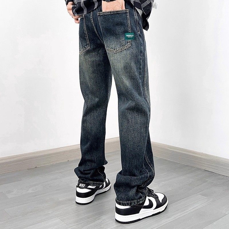 美式直筒牛仔裤男款春秋款高端男装大码宽松潮牌复古休闲阔腿裤子,男装,牛仔裤,淘宝优惠券,粉丝福利购,淘宝优惠卷