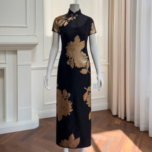 倪妮同款复古民国风中式礼服气质轻熟高定千金小姐旗袍连衣裙女夏