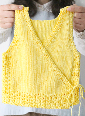 黄马褂背心婴儿衣服宝宝毛线手工编织毛衣孕妈打发时间diy材料包