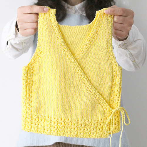 黄马褂背心婴儿衣服宝宝毛线手工