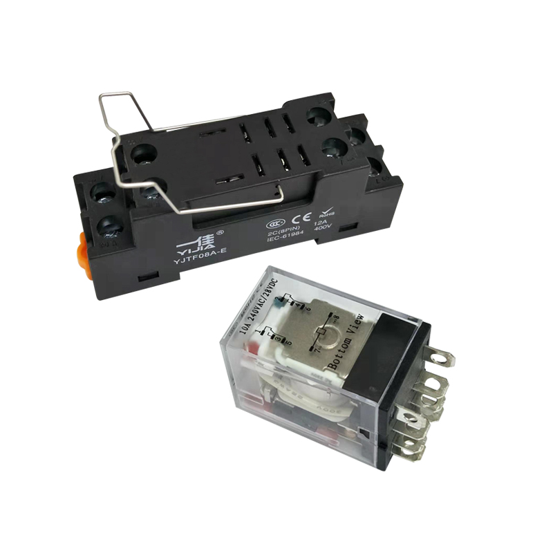 一佳中间大功率继电器220V交流 YJ2N-LY 8脚带灯DC24V LY2NJ 10A