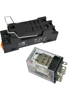 一佳中间大功率继电器220V交流 YJ2N-LY 8脚带灯DC24V LY2NJ 10A