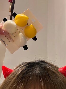 卡通软萌小恶魔角发夹网红二次元少女小角鸭嘴夹趣味发饰cos装扮