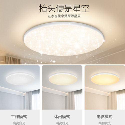 佛山照明卧室灯新款简约主卧led满天星房间灯创意网红智能吸顶灯