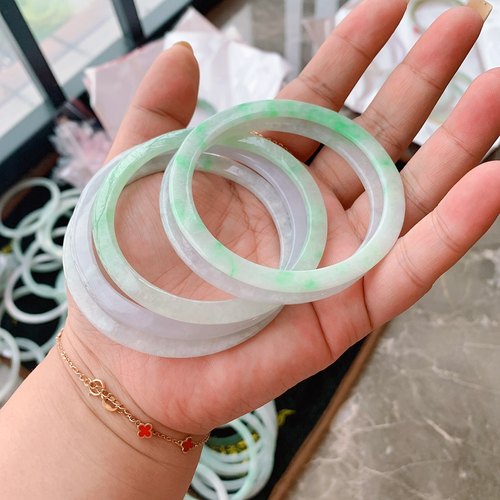 天然缅甸A货翡翠叮当镯，保A有证书，天然翡翠手镯 - 封面