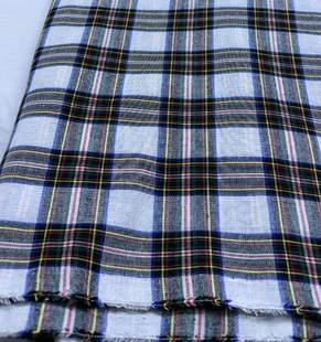 3米棉麻时装料混纺色织格面料