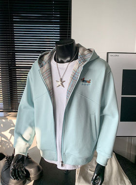 2026春季新款320g华棉拼接刺绣开衫卫衣W6064