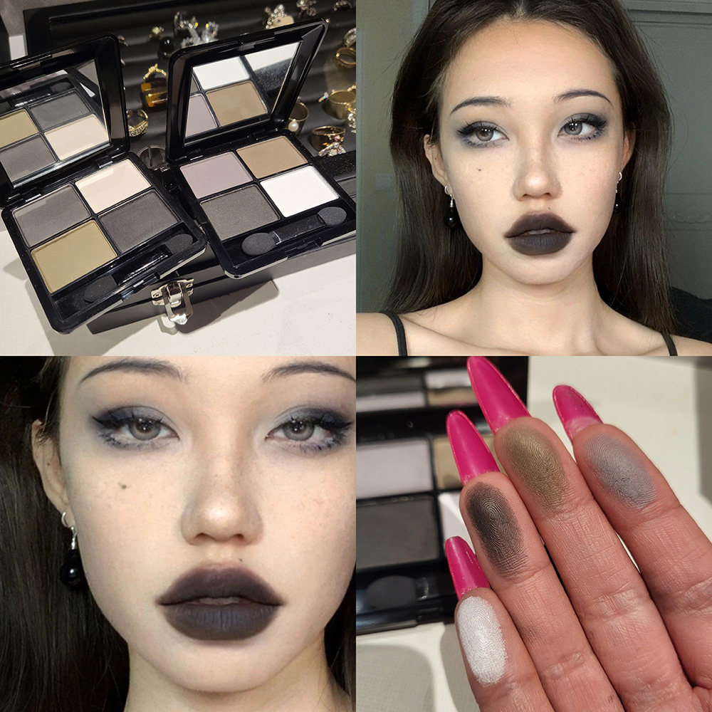 轻松小范围烟熏妆容!小众哥特暗黑全哑光四色眼影烟熏妆轻欧美