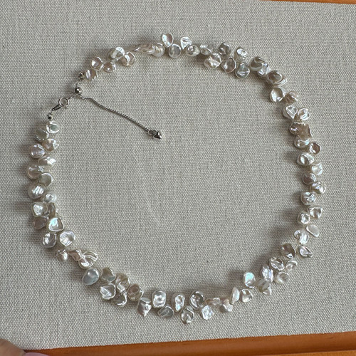 花瓣异形巴洛克珍珠项链女天然淡水高级感不规则锁骨链轻奢脖颈链