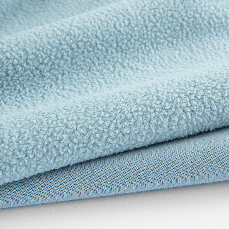 남성과 여성을위한 400G 헤비급 순수 코튼 비 포화 헤이즈 블루 솔리드 컬러 벨벳 운동복 두꺼운 따뜻한 스포츠 루즈 탑