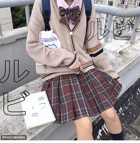 jk日系v领冬季中性款外套毛衣