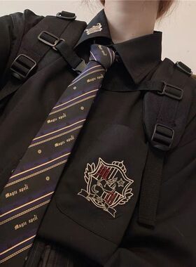jk极夜之歌日系黑色学生长袖衬衫