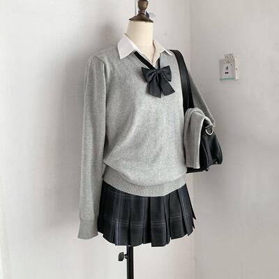 针织衫百搭jk制服叠穿上衣套头