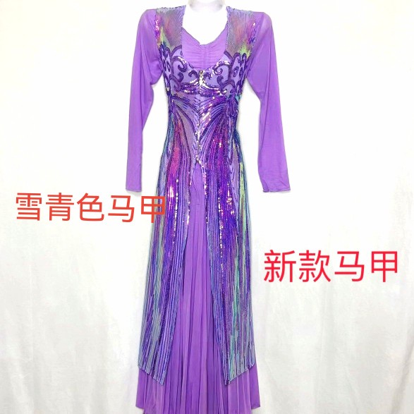 新疆女士新款马甲长马甲网纱无袖马甲舞蹈服舞台服装马夹坎肩背心