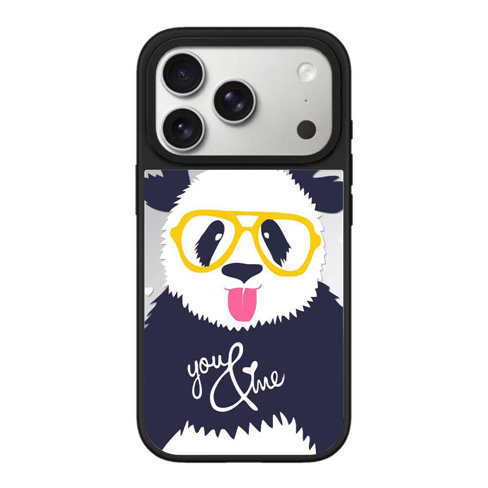 【韩国代购】新款镜面眼镜熊猫适用iphone17手机保护壳苹果17/16/15promax防摔外壳14pro/plus磁吸Magsafe苹