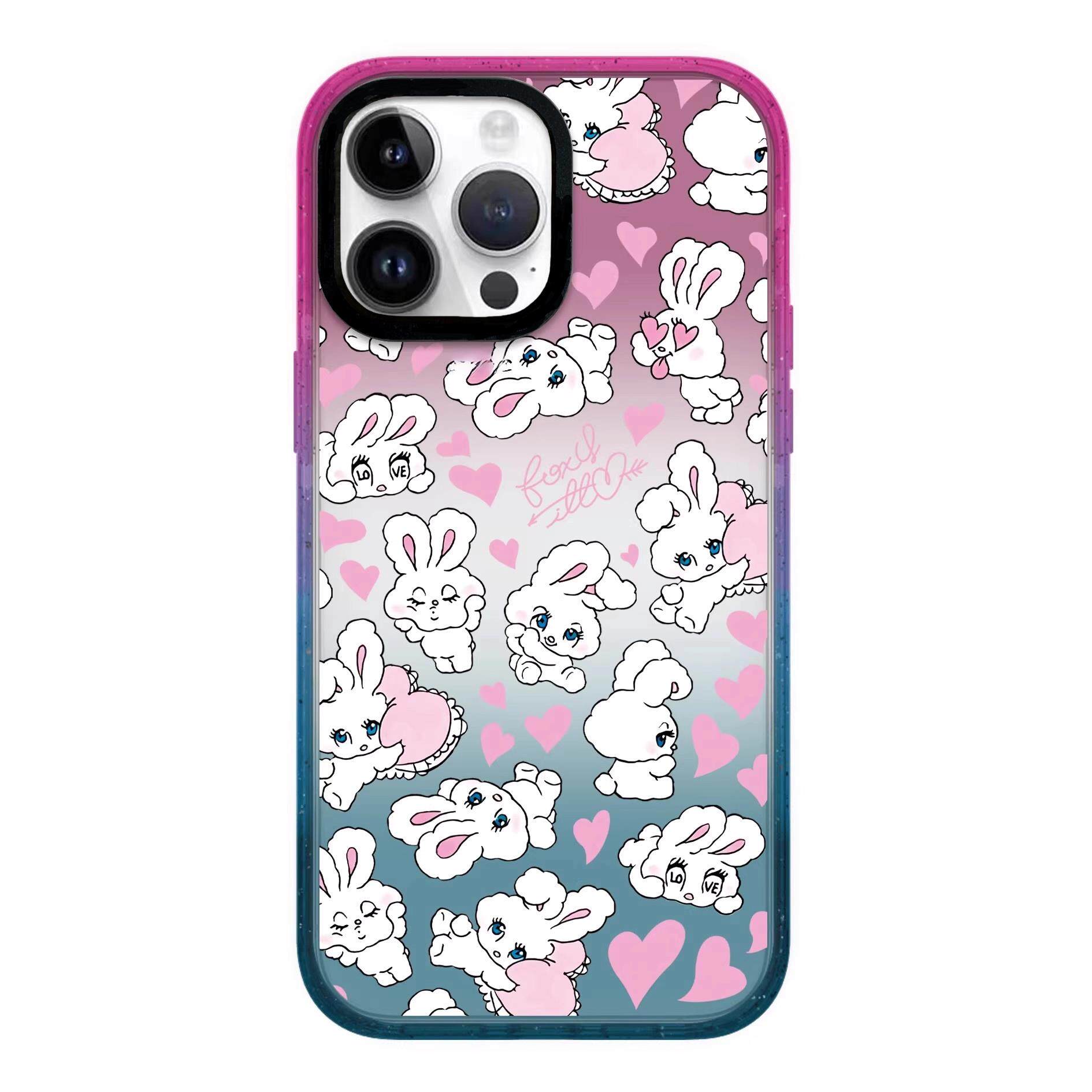 【韩国代购】经典爱心兔子棉花糖手机壳适用iphone17/16promax苹果15/14pro/plus保护套13/12磁吸Magsafe新款