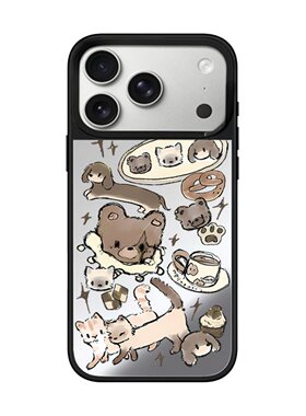 【韩国代购】星宇橙宠物咖啡厅镜面适用苹果17/16prmax手机壳iphone15plus保护套14/13/12pro磁吸Magsafe潮牌